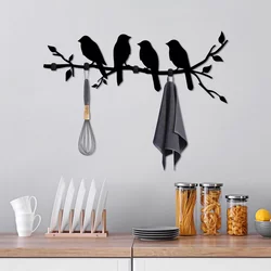 Lessentiel Maison Zidna vešalica Sitting Birds, 62x42x2cm, Crna