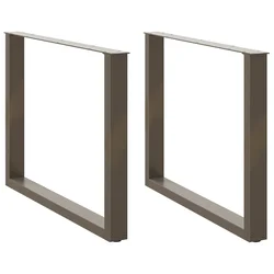 Noge za blagovaonski stol U-oblik 2 kom Prirodni čelik 100 x (72-73) cm Čelik