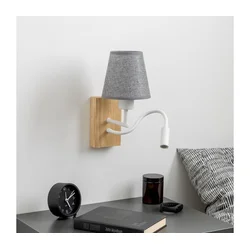 Brilagi - LED zidna svetiljka NUBILA WOOD 1xE27/25W/230V + LED/3W hrast/siva