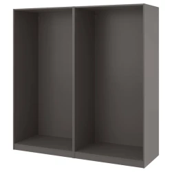 PAX 2 okvira garderobera, tamnosiva, 200x58x201 cm