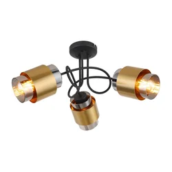 Globo 15560-3D - Plafonski luster MILLEY 3xE27/40W/230V crna/mesing