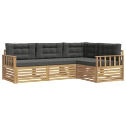 Set vanjskih sofa s jastukom 5 pcs Bijela i antracit Poliester