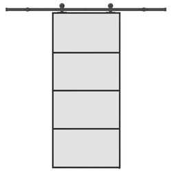 Klizna vrata s priborom 90 x 205 cm od ESG stakla i aluminija
