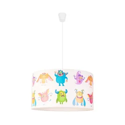 Duolla - Dečiji viseći luster na sajli PRINT M 1xE27/40W/230V, prečnik 35 cm, sa motivom trolova