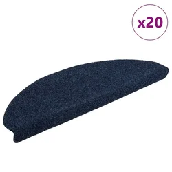 Prostirke za stepenice, samoljepljive, 20 kom. 65x21x4 cm, tamnoplave, poluokrugle, velike
