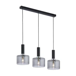 Jupiter 1860 - VA3 - Luster na sajli VANES 3xE27/60W/230V srebrna/crna