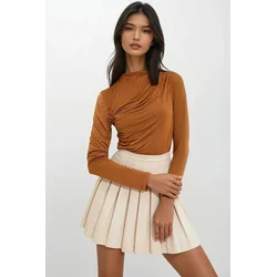 Trend Alacati Stili Ženska bluza dugih rukava ALC-X12562, Bež