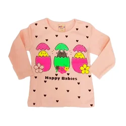 VRABAC Majica dugih rukava Happy babies, Breskva
