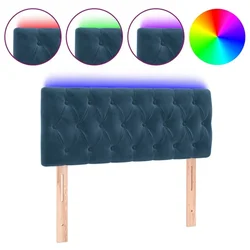 Vidaxl LED posteljno vzglavje temno modro 90x7x78/88 cm žamet