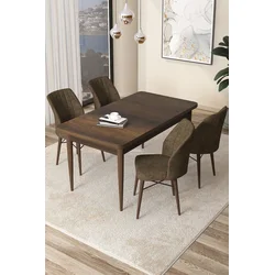 Hanah Home Set Trpezarijski sto i 4 stolice Arp, Braon