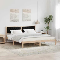 vidaXL Konstrukcija postelje z vzglavjem Črna 160 x 200 cm blago