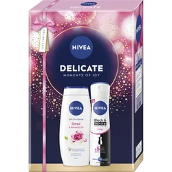 Nivea Ženski kozmetički set Delicate moments of joy, Dzodorans 150ml + gel za tuširanje 250ml