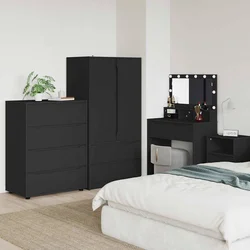 Ormari za skladištenje Crna 80 x 48 x 105 cm Konstruirano drvo