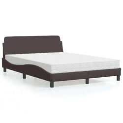 Krevet s madracem Dover tamnosmeđi 140 x 190 cm od tkanine