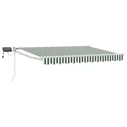 Ručna zlačivna tenda s LED diodama Zelena i bijela 3,5 x 2,5 m