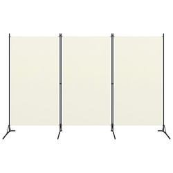 vidaXL Paravan 3-delni kremno bel 260x180 cm
