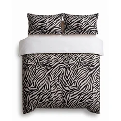 Črna posteljnina za zakonsko posteljo 200x200 cm Zebra – Mijolnir