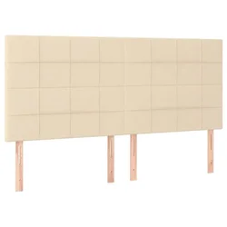 Vidaxl Vzglavje postelje kremne barve 180x5x118/128 cm blago