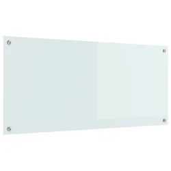 Kuhinjski zid Bijelo 110 x 50 cm Staklo otporno na udarce