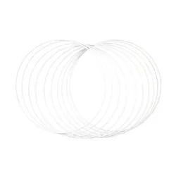Rayher. Obroči kovinski, 25cm, beli, set 10
