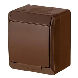 Hermes Hermetična enojna vtičnica z/brez 16A IP44 rjava GNT 0321-06