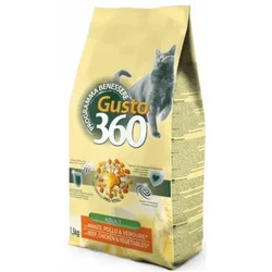 Pet360 Suva hrana za odrasle mačeke Gusto 360, Govedina i piletina, 20kg