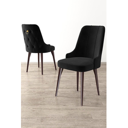 Hanah Home Set stolica Newa, 46x94x46 cm, 4 komada, Braon-crne