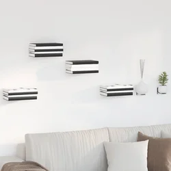 Lebdeća polica s policom Zidne 4 pcs Antracit 6 x 10,8 x 6,6 cm