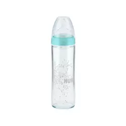 NUK New Classic Bottle Love staklo 240 ml, silikon, veličina 1 (0-6 m) - plava