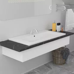 Ugradbeni umivaonik 81 x 39,5 x 18,5 cm keramički bijeli