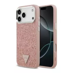 Maska Guess Glitter Triangle Logo MagSafe za iPhone 17 Pro Max pink