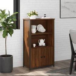 Visoka komoda smeđa boja hrasta 62x32x103,5cm konstruirano drvo