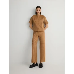 Reserved - LADIES` TROUSERS - zlatno braon - YU031-82X
