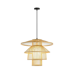 Immax 08255L - Luster na lanku PINCHOS 1xE27/40W/230V prečnika 50 cm bambus