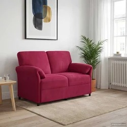 Sofa za dvije osobe Vinska crvena 138 x 83 x 95 cm Baršun