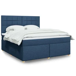 vidaXL vidaXL Box spring postelja z vzmetnico modra 180x200 cm blago, (21310994)