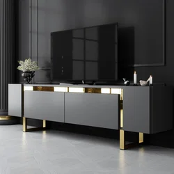 Hanah Home TV Komoda Yildiz, 180x50x30 cm, Antracit-Zlatne boje