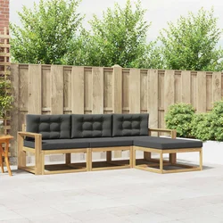 Set vanjskih sofa s jastukom 4 pcs Bijela i antracit Poliester