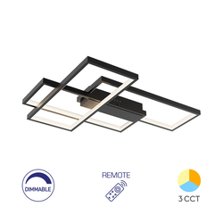 Braytron LED plafonjera BRY-NELA-SS2-RND-CRNA-65W-SA DALJINSKIM-IP20