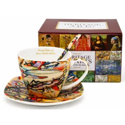 Skodelica in krožnik 250 ml Kandinsky porcelan umetniško darilo