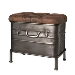 TABURE KLUPA metal, tekstil antracit, braon