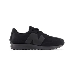 New Balance unisex za otroke. GS327V1 Čevlji 327 črna (22.5 W), Črna, Ravna stran, Čipke, Priložnostno, Šport,