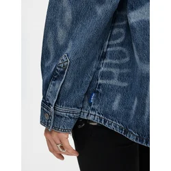 HUGO Jeans srajca Garesa_4_B 50553558 Modra Oversize