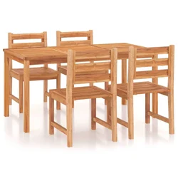 Vrtni blagovaonski set od 5 dijelova 180 x 90 cm masivno tikovino drvo