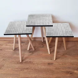 Hanah Home Set klub stočića 3Shp180, 3 komada, Krem