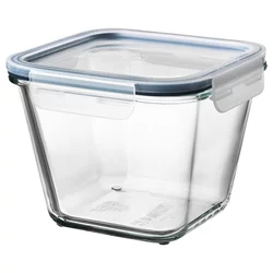 IKEA 365+ Posuda za hranu s poklopcem, kvadrat staklo/plastika, 1.2 lPrikaži specifikacije mera