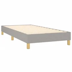 Vidaxl Box spring postelja z vzmetnico LED sv. siva 100x200 cm blago