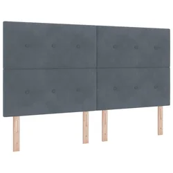 Vidaxl LED Box Spring Postelja Temno siva 180 x 200 cm Žamet