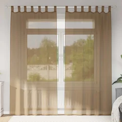 Voile zavjese s petljama 2 kom svijetlosmeđe 140x245 cm