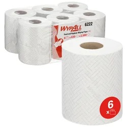 Kimberly Clark WYPALL REACH Papirni ubrus, Beli, 6 komada